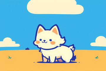 Fototapeta premium Cute Cartoon Dog 
