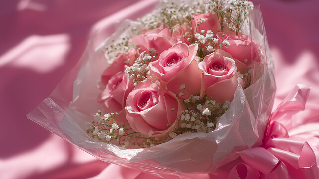 花、ブーケ、花束、Flower,キレイ、女性、ピンク、バラ、rose