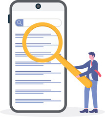 Keyword research, copy optimization, content plan concept with tiny people

