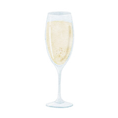 A lovely digital watercolor illustration of a champagne glass. Use this graphic to create beautiful and celebratory designs for New Year's Eve and other special occasions