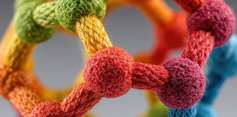 Colorful molecule model close-up