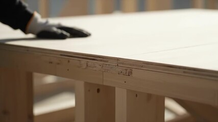 Carpentry craftsmanship: precise woodworking techniques displayed with skillful hand movements