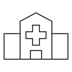 Obraz premium Building with medical cross symbol healthcare