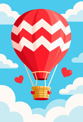 Whimsical Hot Air Balloon Ride Through Cloudy Skies