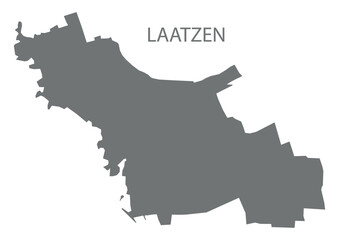 Laatzen city map with boroughs grey illustration silhouette shape