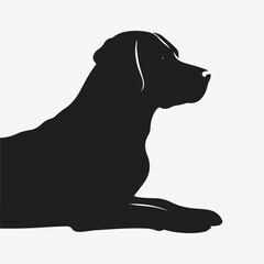 black silhouette of Labrador retriever dog breed