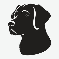 black silhouette of Labrador retriever dog breed
