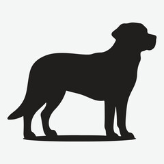 black silhouette of Labrador retriever dog breed