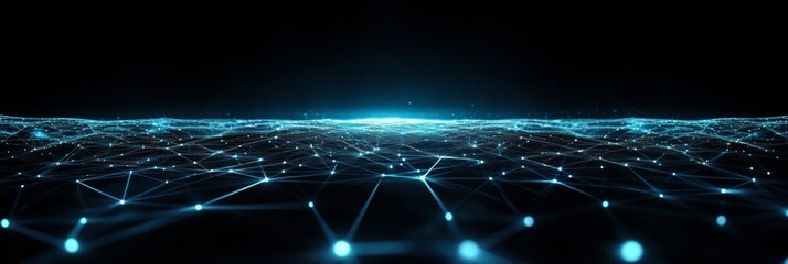 Futuristic Cityscape Connection Glowing Technology Network in a Vibrant Urban Landscape at Night