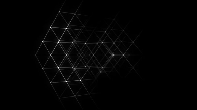 Cyber network connection structure in the form of a cube. Technology connect big data. Science background. Abstract geometric 3D objects. 3D rendering.