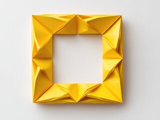 Yellow origami square frame (1)