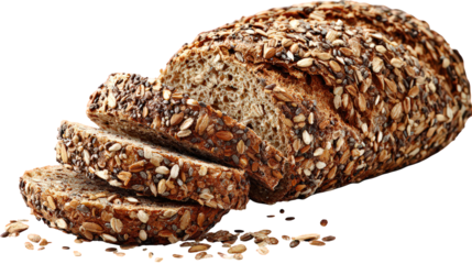Sliced Multigrain Bread Loaf on Dark Background