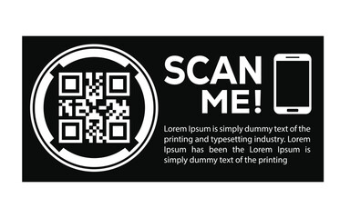 QR code scan icon set. Scan me frame. QR code scan for smartphone. QR code for mobile app, payment and identification. Vector illustration.