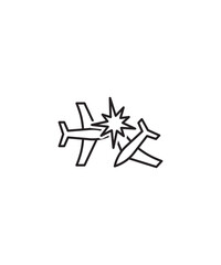 airplane crash icon, vector best line icon.