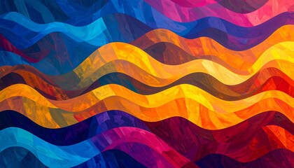 Abstract wavy pattern of vibrant colors