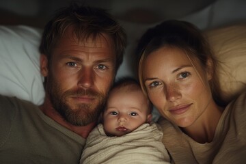 Fototapeta premium Joyful Family Welcoming Their New Baby