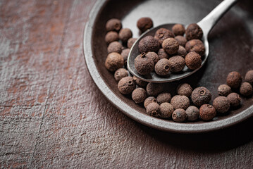 Allspice peppercorns close up