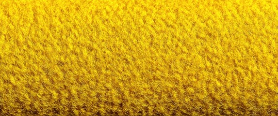 Close-up view of a textured, bright yellow fabric