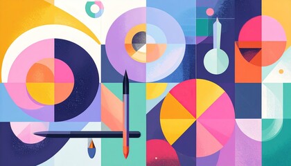 Obraz premium circles background with graphic tools