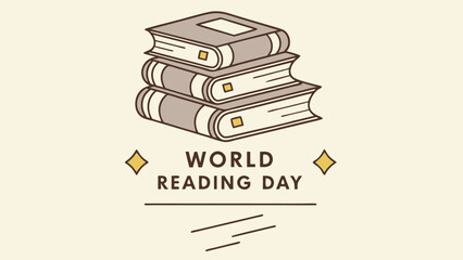 Stack of books for world reading day celebration