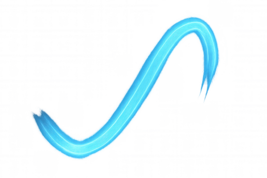 Dynamic blue energy wave creating a fluid, glowing motion against a transparent background, symbolizing movement and futuristic design