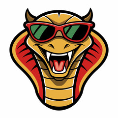 colorful illustration of a cobra head mascot logo