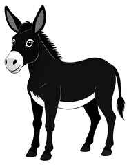 Obraz premium Black cartoon donkey profile