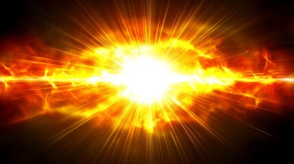Fototapeta premium Vibrant Orange and Gold Starburst Light Explosion Creating a Stunning Glowing Background Effect