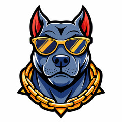 colorful illustration of a dog head mascot logo