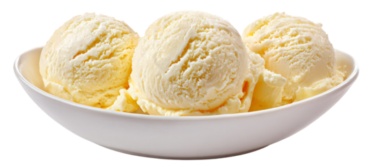 Vanilla ice cream scoops in a bowl for summer dessert craving