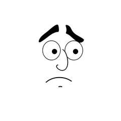 Obraz premium Cartoon Character Face Confused