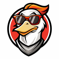 colorful illustration of a goose head mascot logo