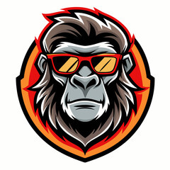 colorful illustration of a gorilla head mascot logo