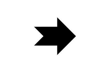 Black right arrow symbol isolated on white background