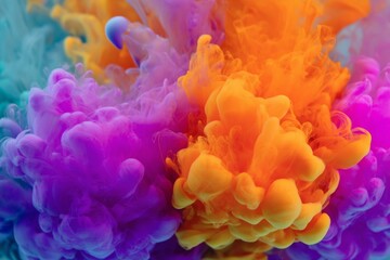Colorful Ink in Water, Abstract Background.