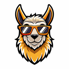 colorful illustration of a llama head mascot logo