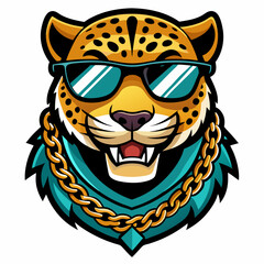 colorful illustration of a jaguar head mascot logo