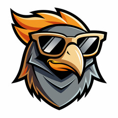 colorful illustration of a kestrel head mascot logo