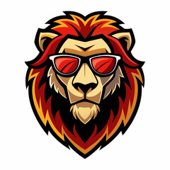 colorful illustration of a lion head mascot logo