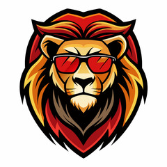 colorful illustration of a lion head mascot logo