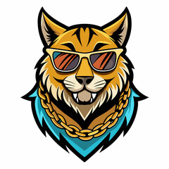 colorful illustration of a lynx head mascot logo