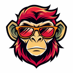colorful illustration of a monkey head mascot logo