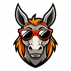 colorful illustration of a mule head mascot