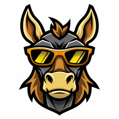 colorful illustration of a mule head mascot