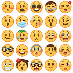 Emoticon Faces Pack &ndash; Happy, Sad, Love, and Funny Reactions png