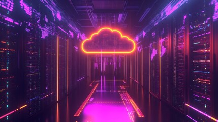 Visualizing a digital cloud computing network over bffb in a futuristic data center environment