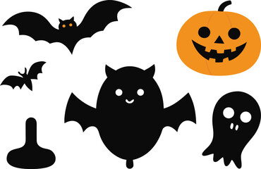 Halloween vector graphics collection featuring pumpkins ghosts and bats scalable eps illustration
