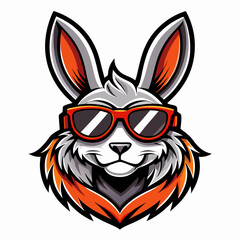 colorful illustration of a rabbit head mascot
