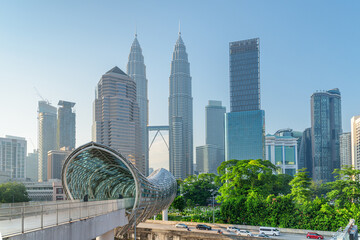 Awesome Kuala Lumpur skyline. Amazing view of skyscrapers