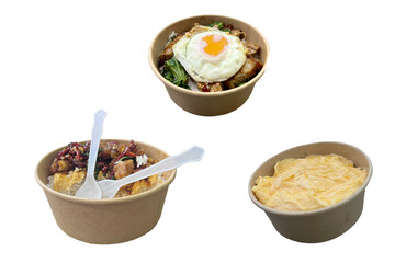 Thai Rice Bowl Set: Fried Pork Belly, Spicy Basil, and Creamy Omelet